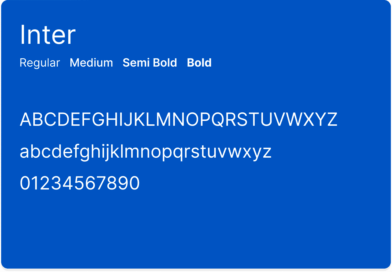 Inter typeface specimen used in the Certifaction design system, showing weights and character set